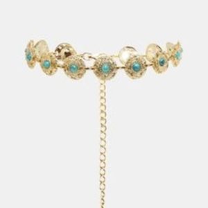 Asos gold and turquoise belt